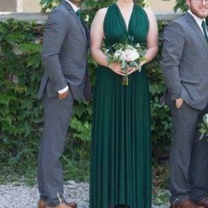 Forest Green Multi-way Jersey Maxi Dress